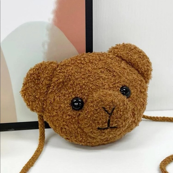 Girls Brown Bear Crossbody Coin Pouch Purse New - Picture 2 of 7